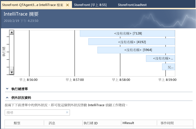 IntelliTrace 摘要