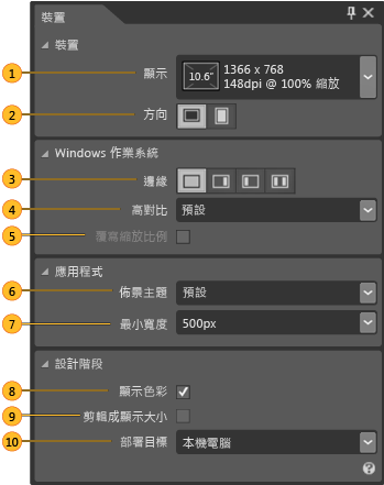 [裝置] 面板