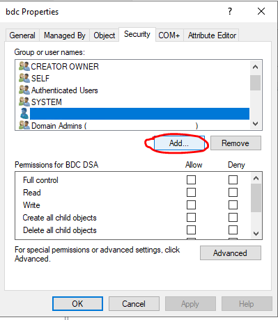 新增 BDC 物件屬性的螢幕快照。