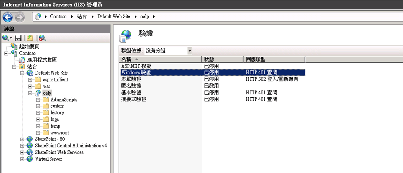 Vdir 驗證設定的螢幕擷取畫面