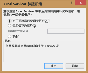 Excel Services 驗證設定