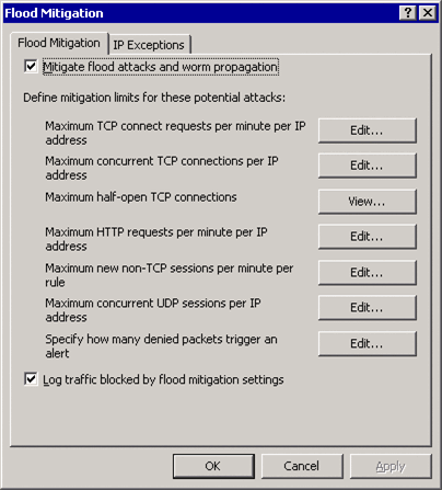 Figure 4 Increase the maximum number of connections for one host or all machines using ISA Server