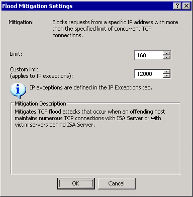Figure 5 Default connection limit and custom connection limit