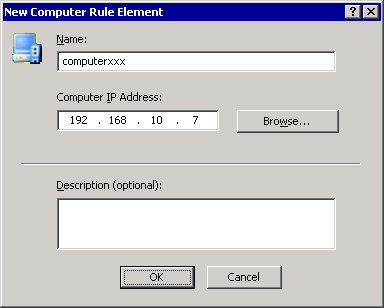 Figure 7 Enter computer name, IP address, and description to ensure your system is not removed