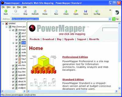 PowerMapper 提供尋檢網站的簡易辦法 