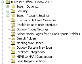 [圖 4] 群組原則中的 Outlook 2007 ADM 範本