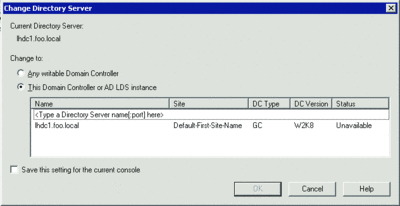 Figure 14 Connecting Active Directory users and computers to a mounted snapshot