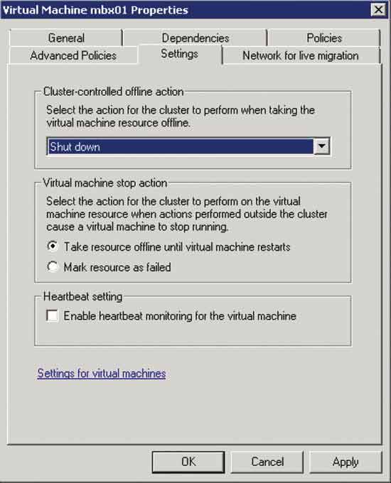 Cluster-controlled offline action set to “Shut down.