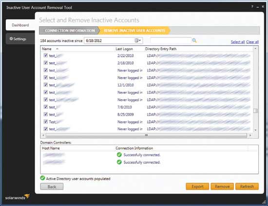 SolarWinds - Inactive User Account Removal Tool