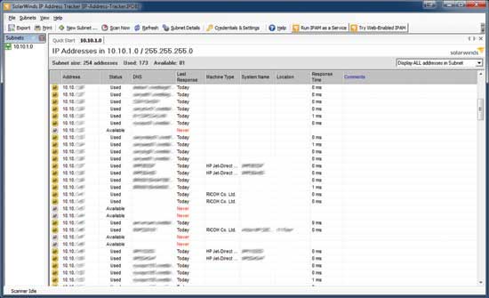 SolarWinds - IP Address Tracker