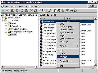 Actrive Directory Users and Computers