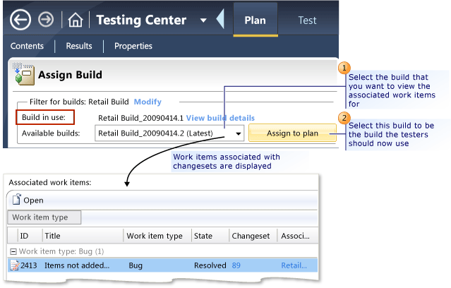 Select a Build To Use For Your Test Plan