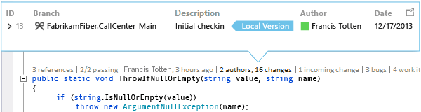 CodeLensBranchChanges CodeLens: Find how many changes in your branch