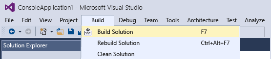 Vs_ide_gs_debug_build_menu_item Visual Studio build project menu selection