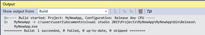 vs_ide_gs_debug_success_build Visual Studio successful build output