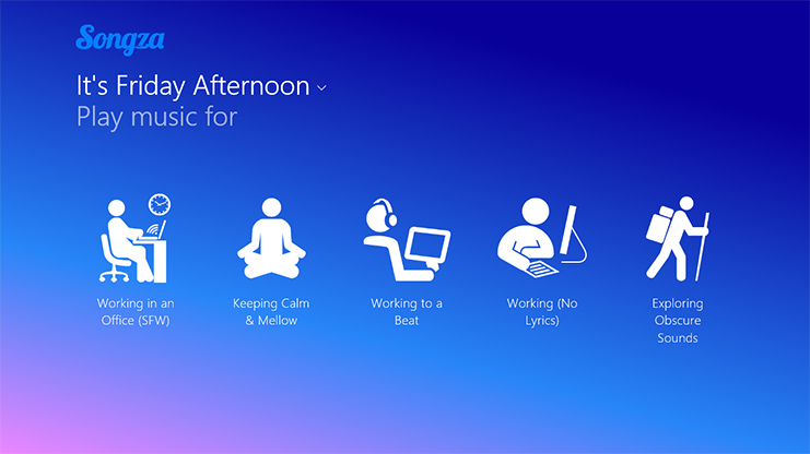 Songza 應用程式，適合星期五的音樂
