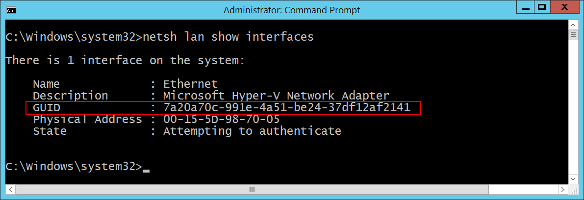 Netsh LAN command illustration