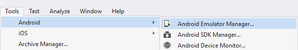 如何從 Visual Studio 啟動 Android 模擬器管理員