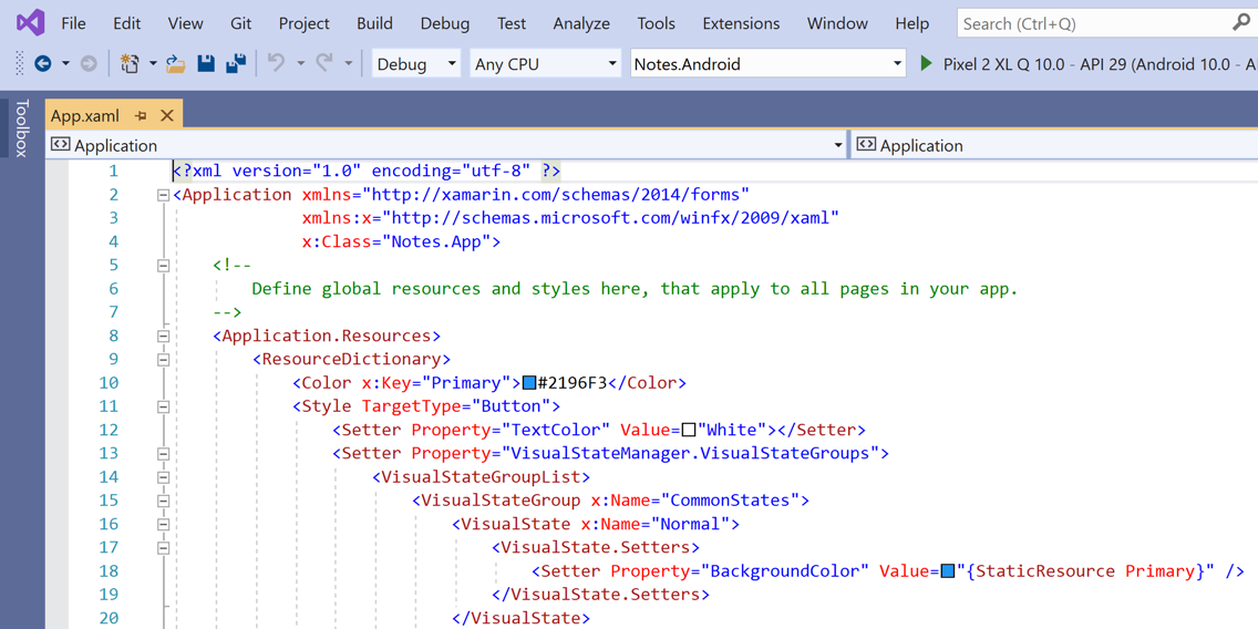 開啟 App.xaml