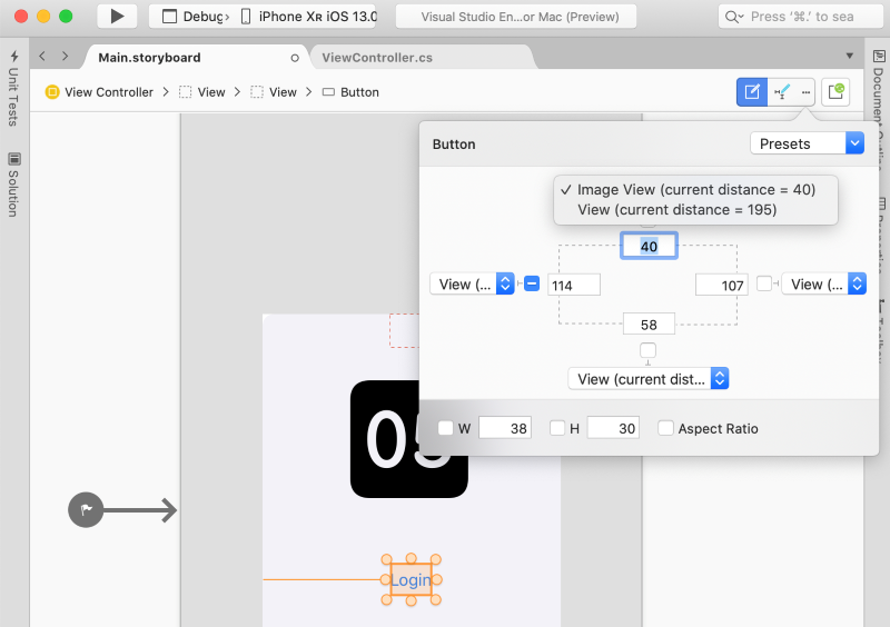 constraints spacing