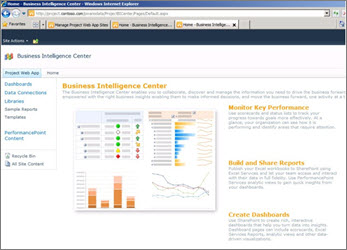 SharePoint Server 2010 中的 Business Intelligence Center 網站。