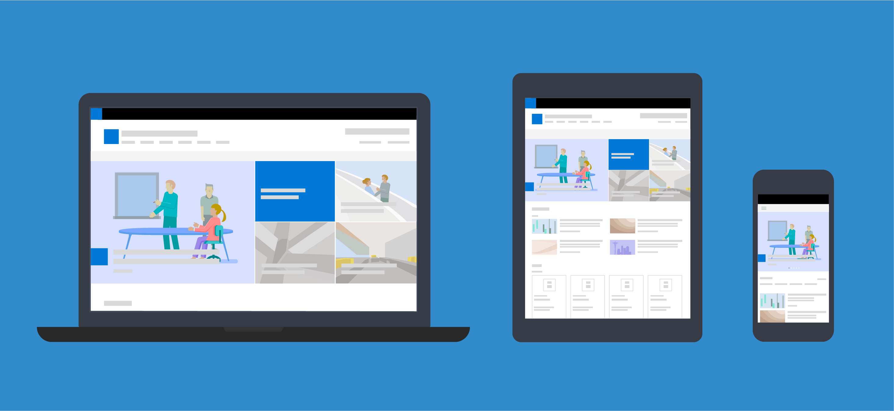 SharePoint communication site on multiple devices