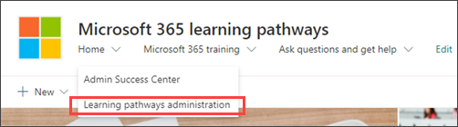 Microsoft 365 學習路徑管理頁面的影像