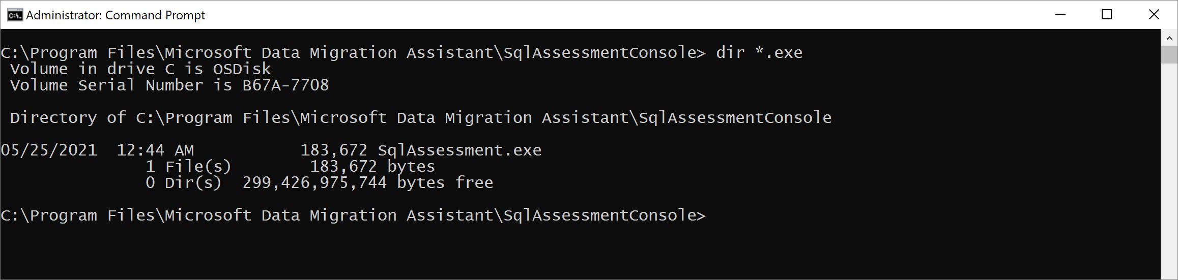 Screenshot of SKUConsoleApplication.exe file shown in DMA installation folder location.