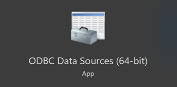 Screenshot of the O D B C data sources app.