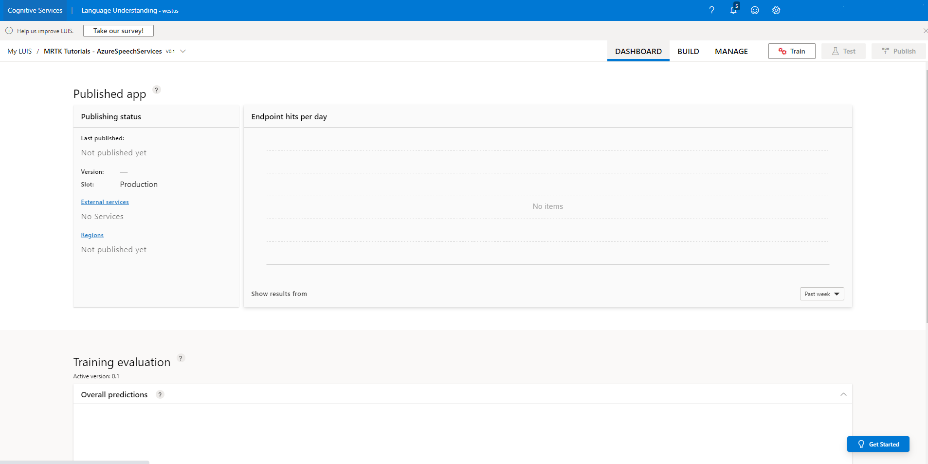 Screenshot of the App's dashboard page.