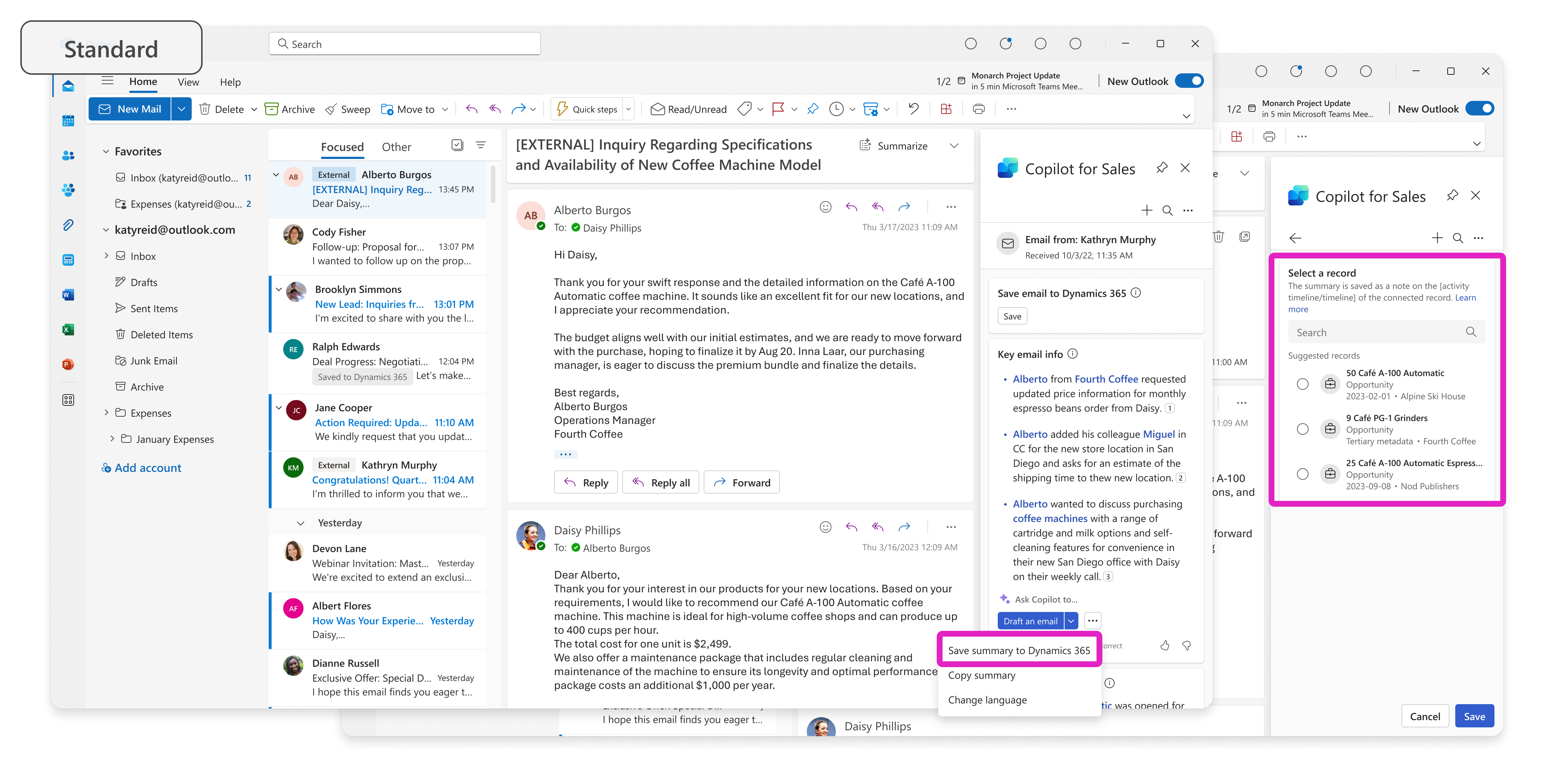 Screenshot showing the save summmary email option.