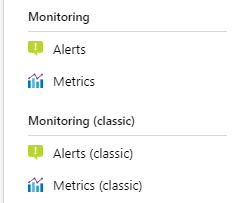 Screenshot that shows the monitoring options for a storage account.