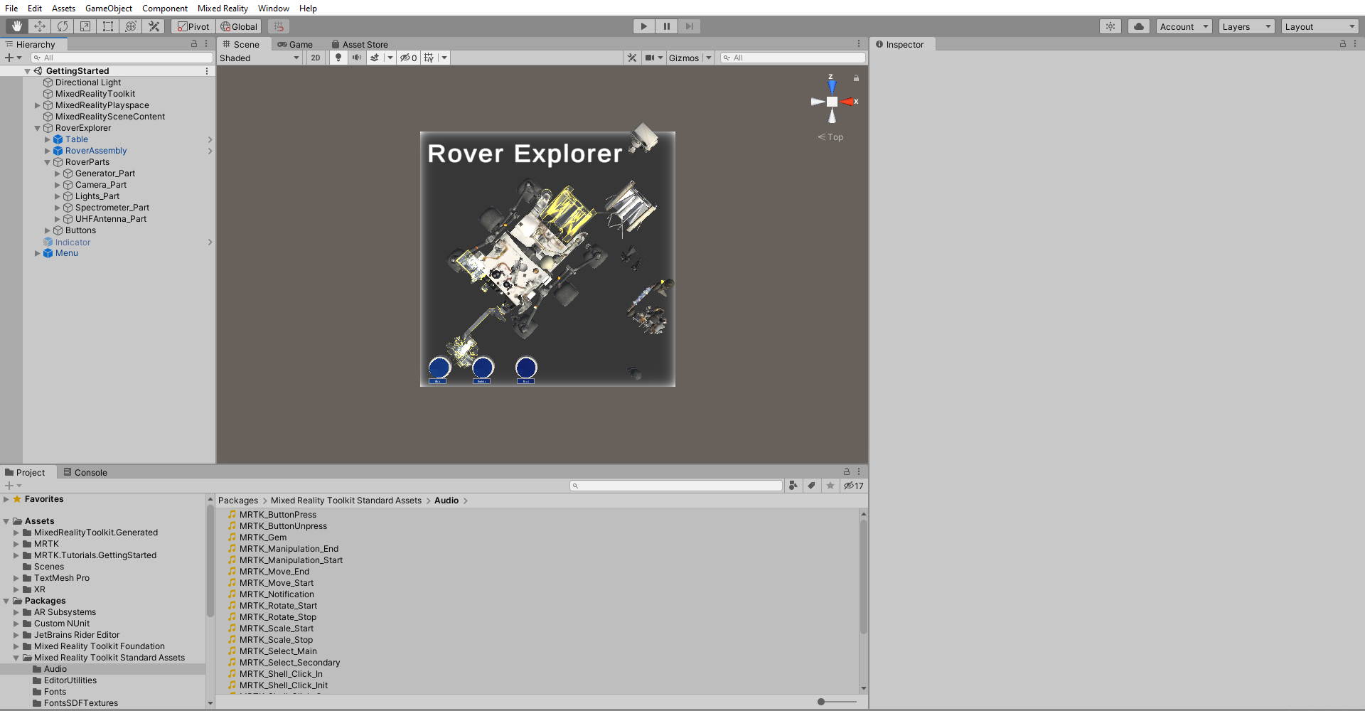 Screenshot of Unity Project window with Audio folder selected.