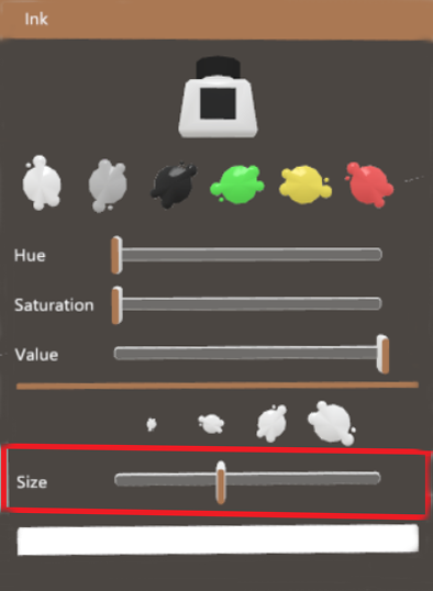 Screenshot of brush size slider.”