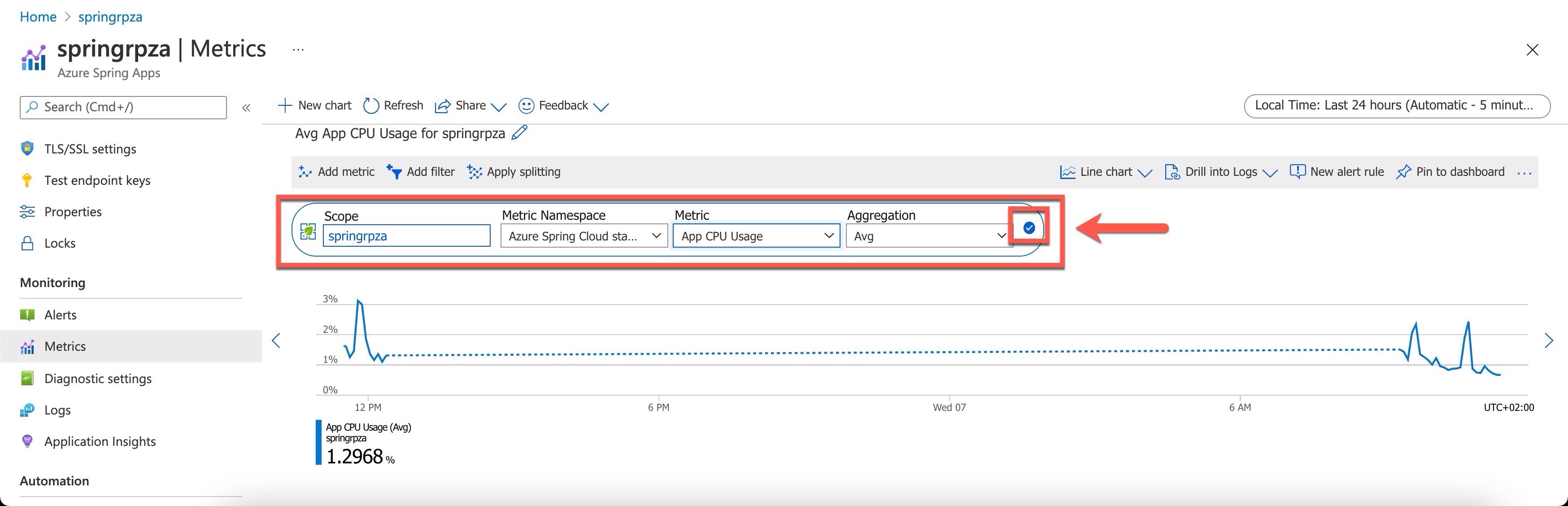 此螢幕擷取畫面顯示計量選項。