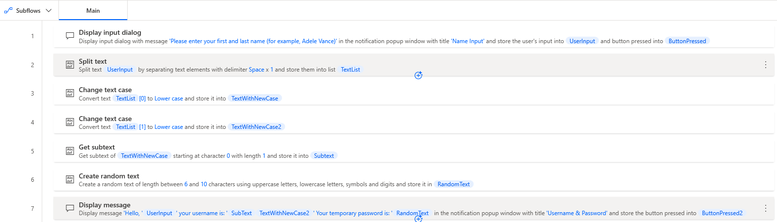 Screenshot of the completed flow.