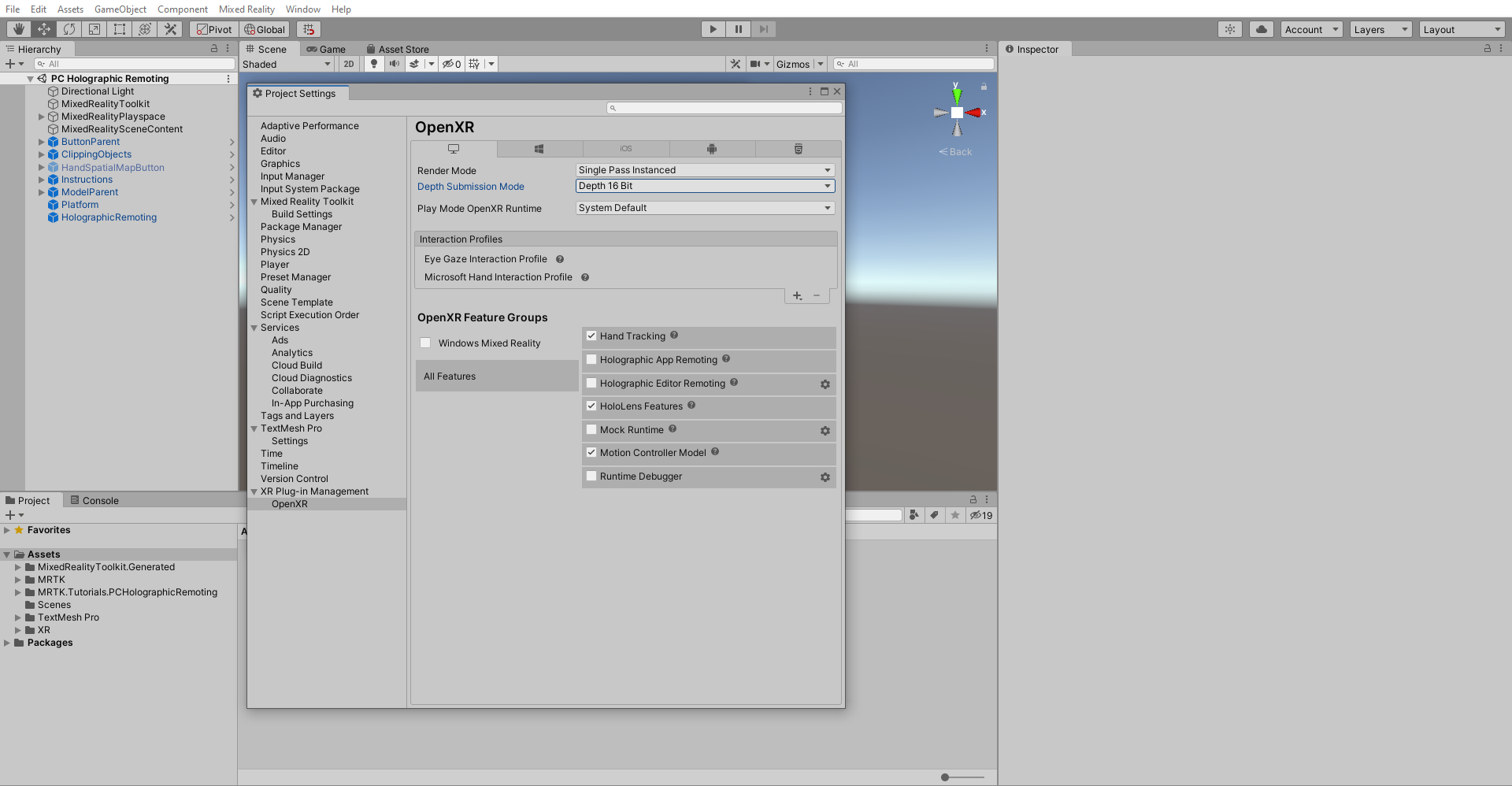 Screenshot of Eye Gaze Interaction Profile.