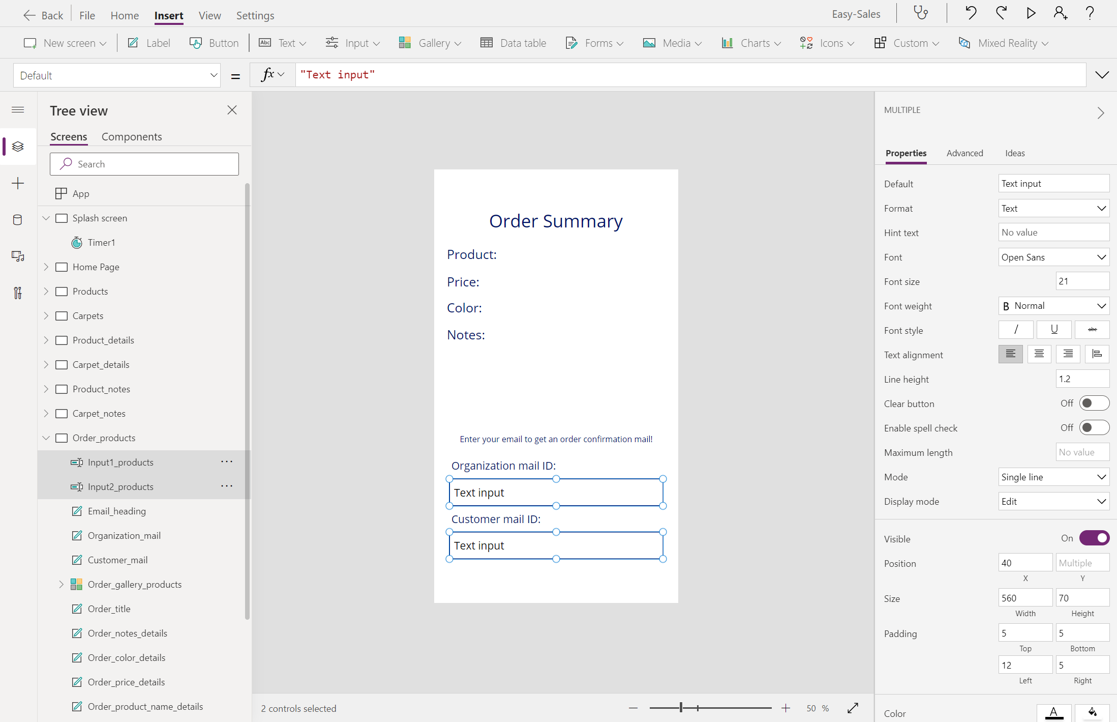兩個文字輸入欄位的螢幕擷取畫面。