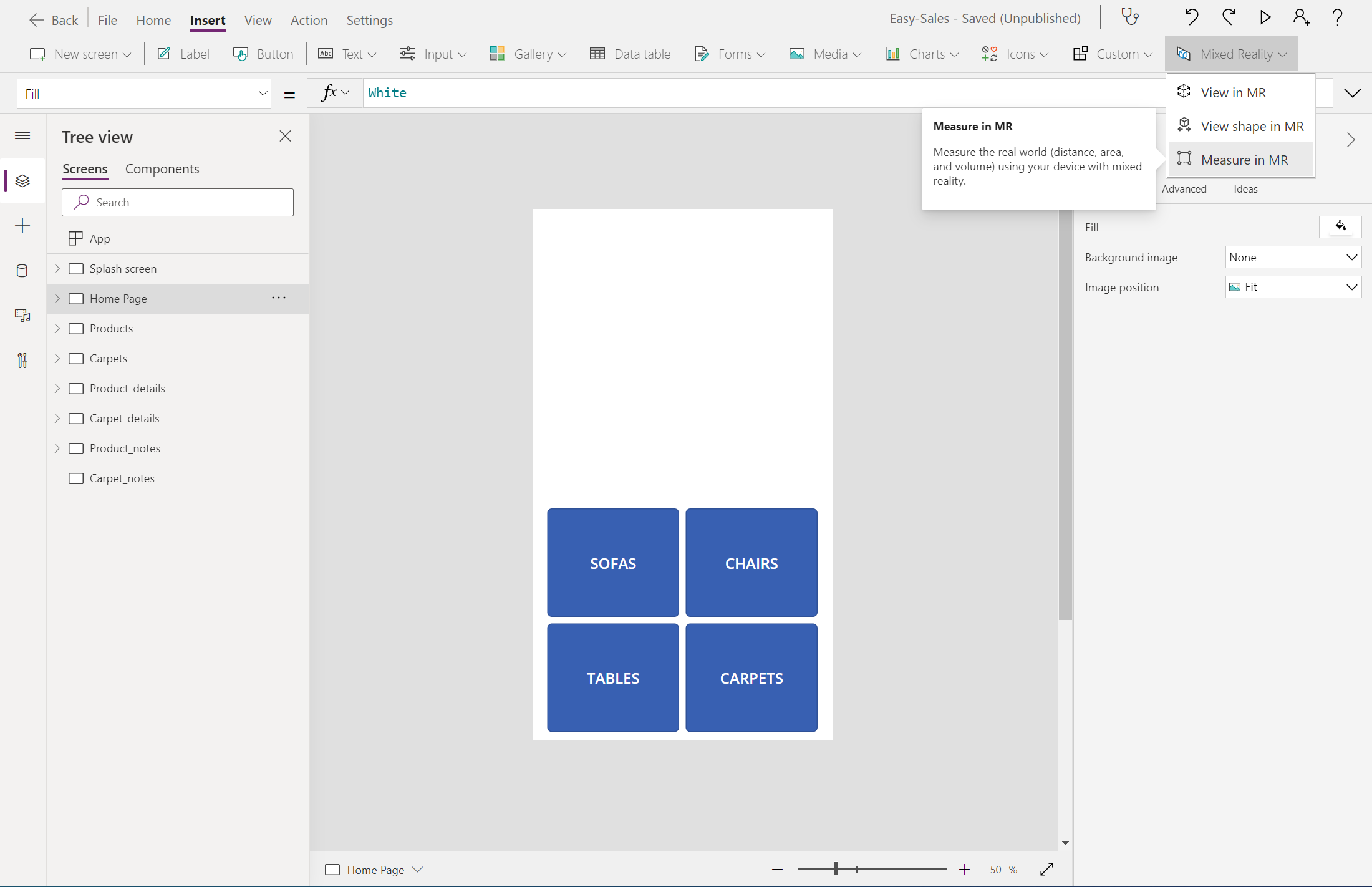 在 MR 中新增量值的螢幕快照