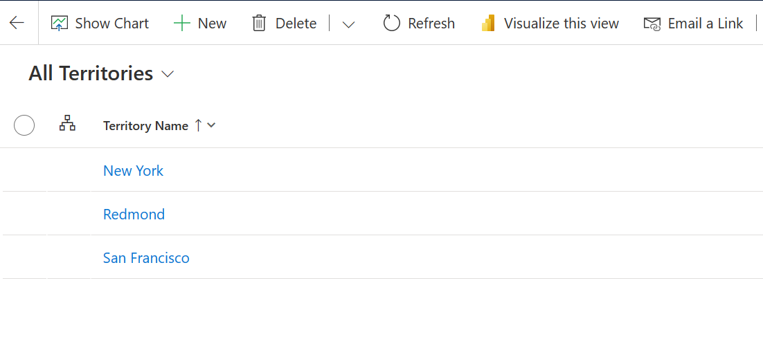 Screenshot of the list of All Territories.