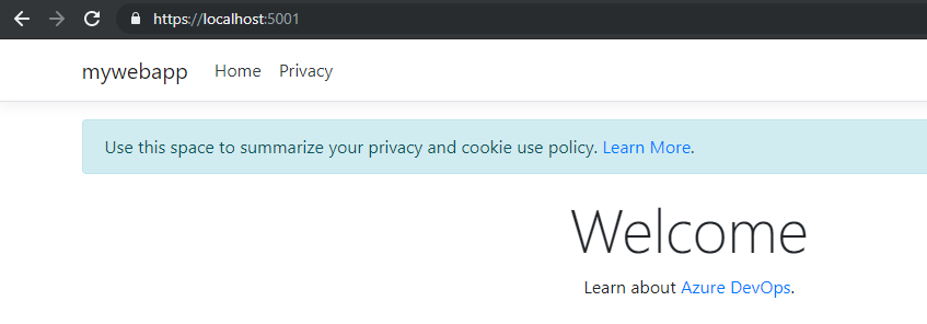 localhost 歡迎頁面的螢幕快照。