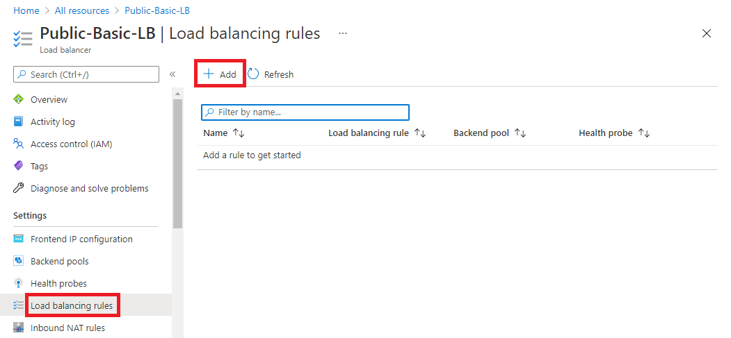 Add load balancing rule.
