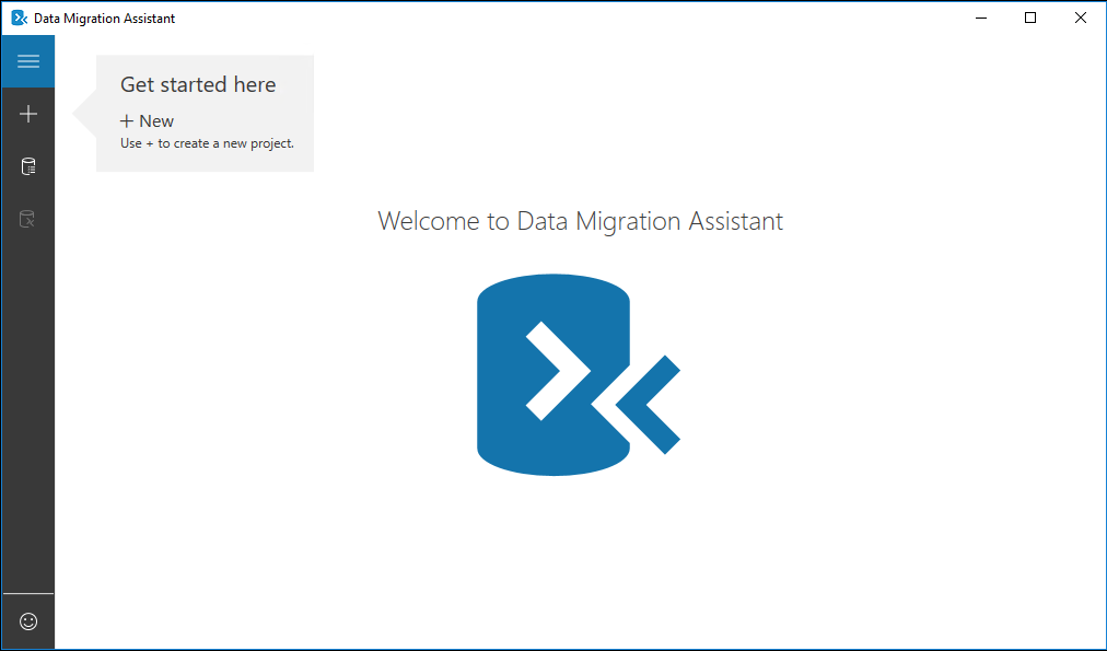 Data Migration Assistant start page