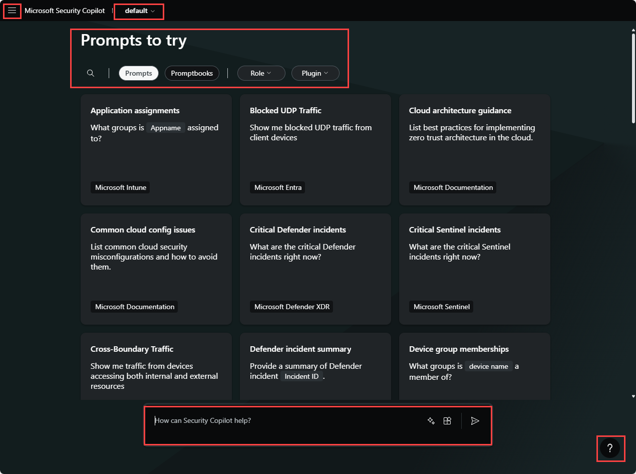獨立 Microsoft Security Copilot 體驗登陸頁面的螢幕擷取畫面。
