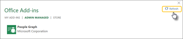 右上角 [重新整理] 命令的螢幕快照。