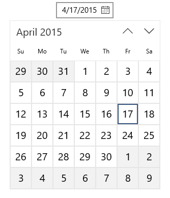 開啟行事曆日期選擇器