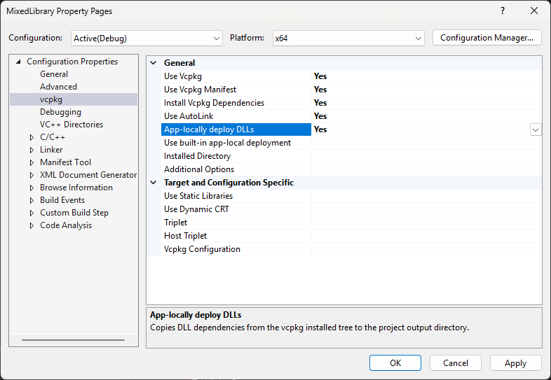 MixedLibrary 項目屬性