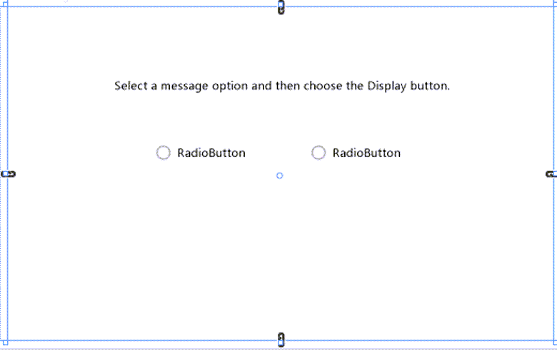 具有 TextBlock 的 MainWindow 表單和兩個選項按鈕