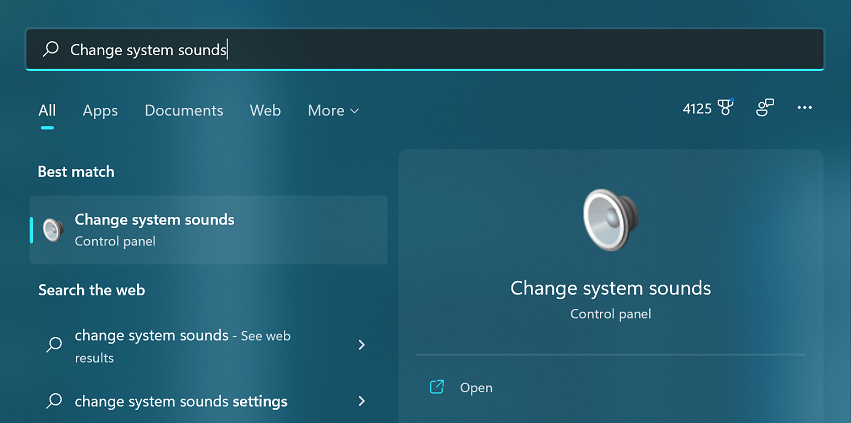 Screenshot of the Search box in Windows 11.
