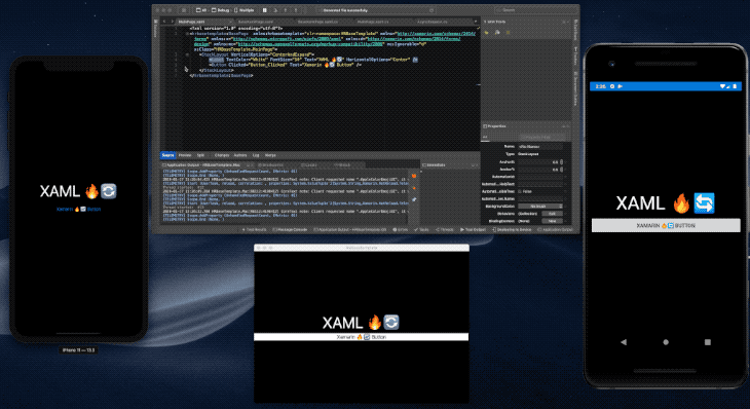 XAML Hot Reload works simultaneously on multiple debug targets